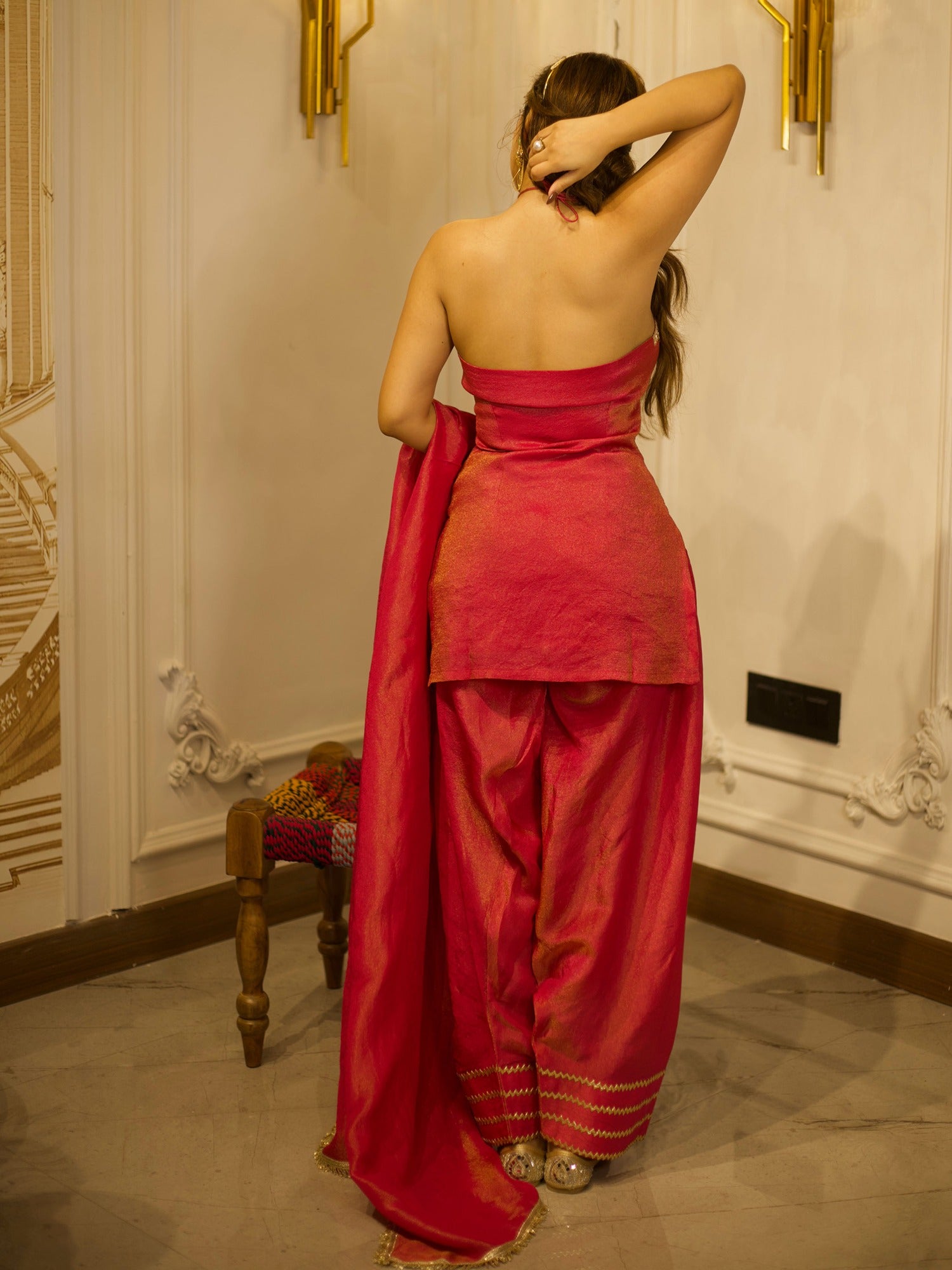 RANI PINK PATIYALA SET