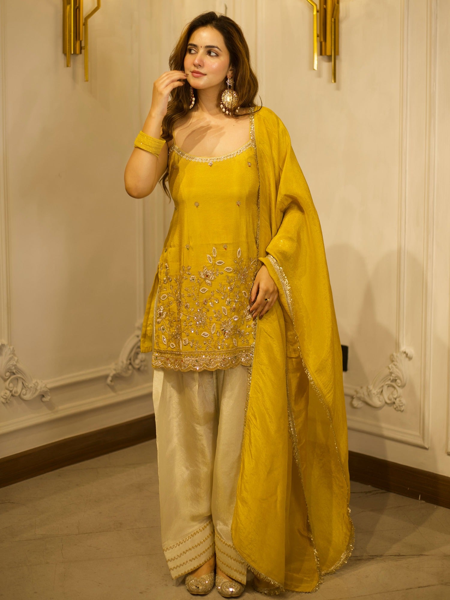 GOLDEN & IVORY PATIYALA SET