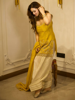 GOLDEN & IVORY PATIYALA SET