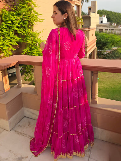 Pink Bhandhej Anarkali