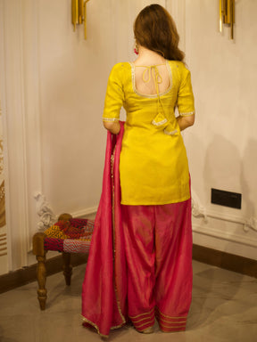 YELLOW &  PINK PATIYALA SET