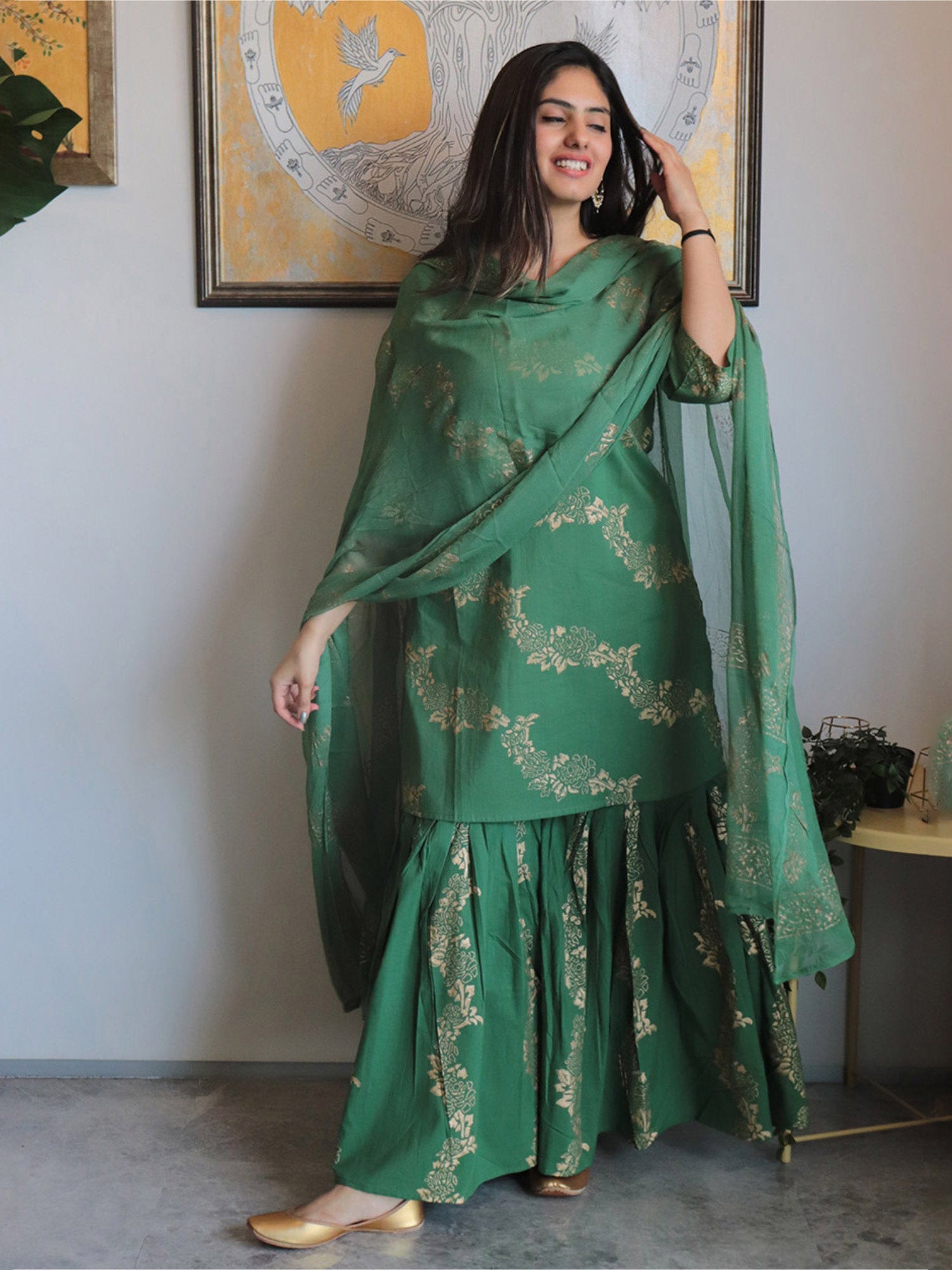 Cotton Green Sharara Set