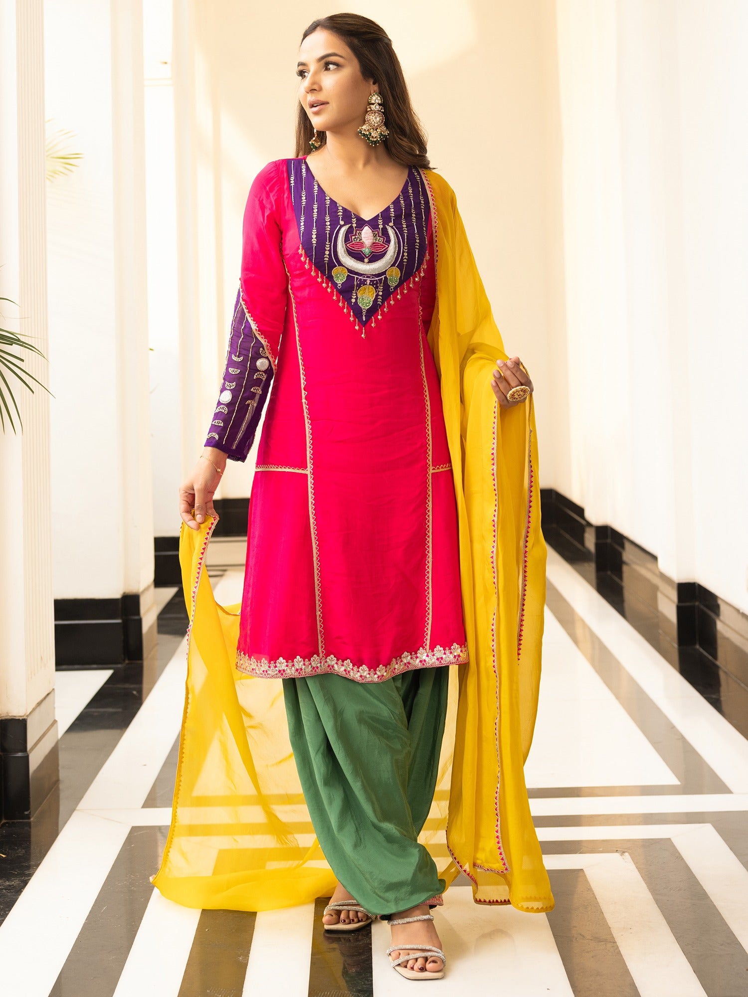 Jasmin Bhasin Pink Patiala set