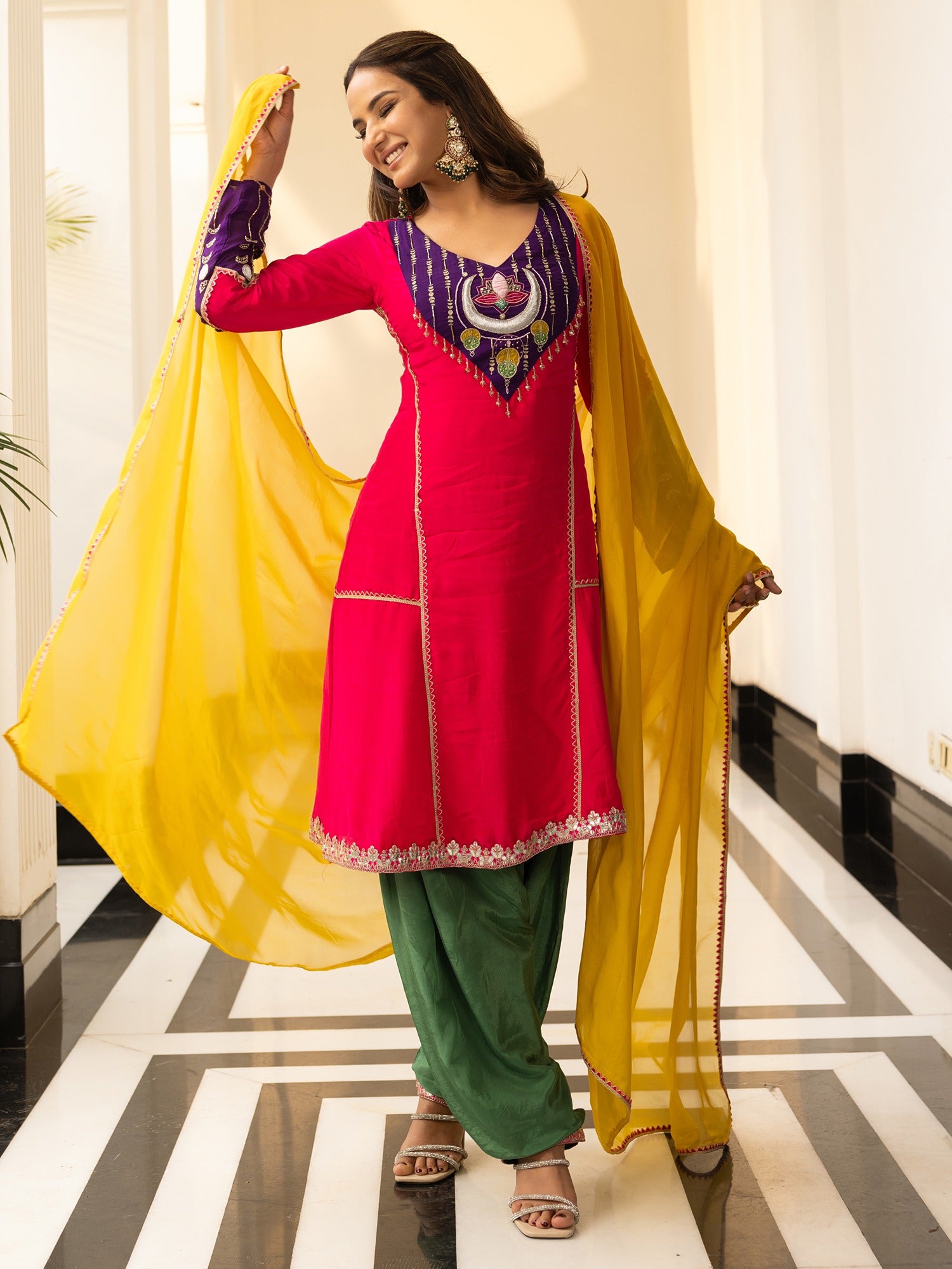 Jasmin Bhasin Pink Patiala set