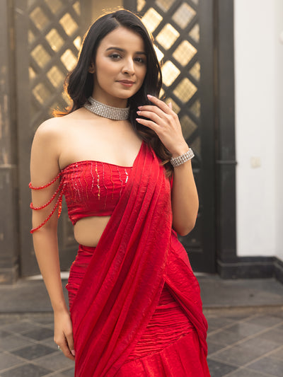 Nayra Red Saree