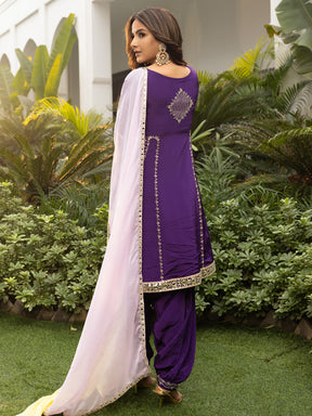 Jasmin Bhasin Purple Patiala set
