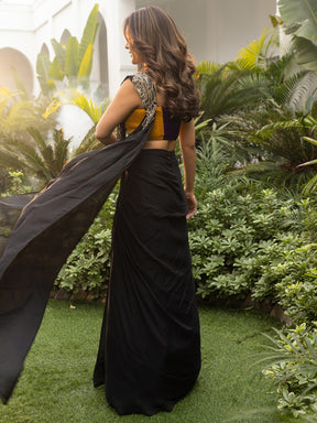 Tales Of Organza Black Saree