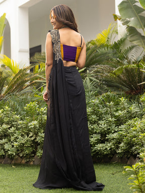 Tales Of Organza Black Saree