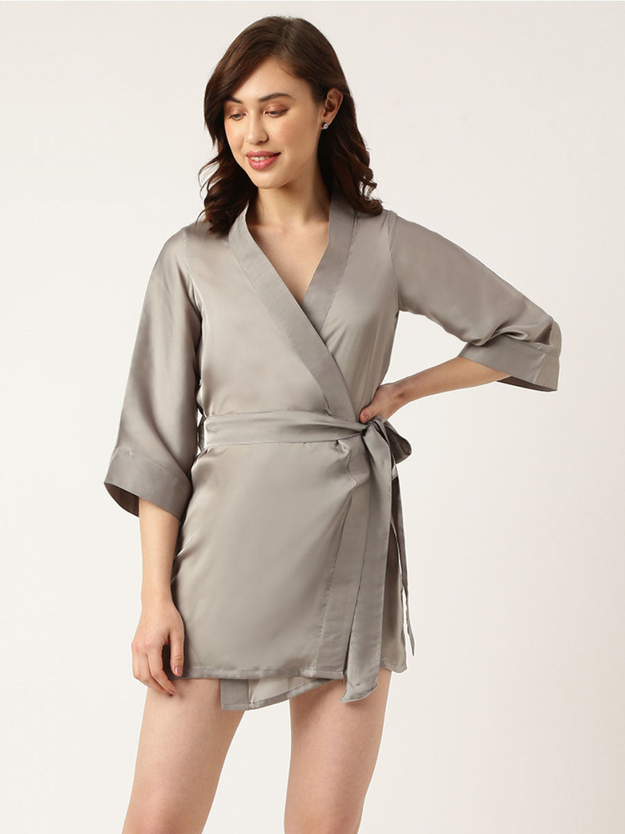 grey silk dressing gown Womens Silk Bobes Silk Dressing Gown 100% Silk Bathrobe