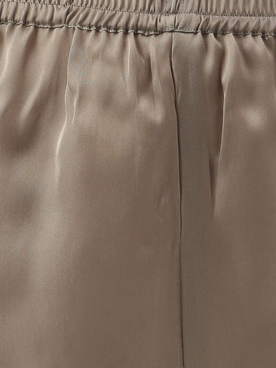 Bride Embroidered Grey Silk Shorts With Camisole Set