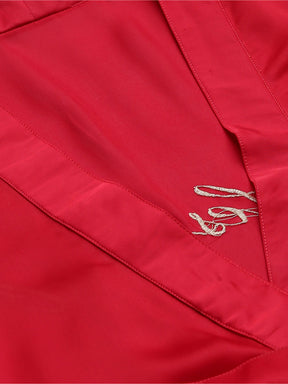 Bridesmaid Embroidered Red Silk Robe