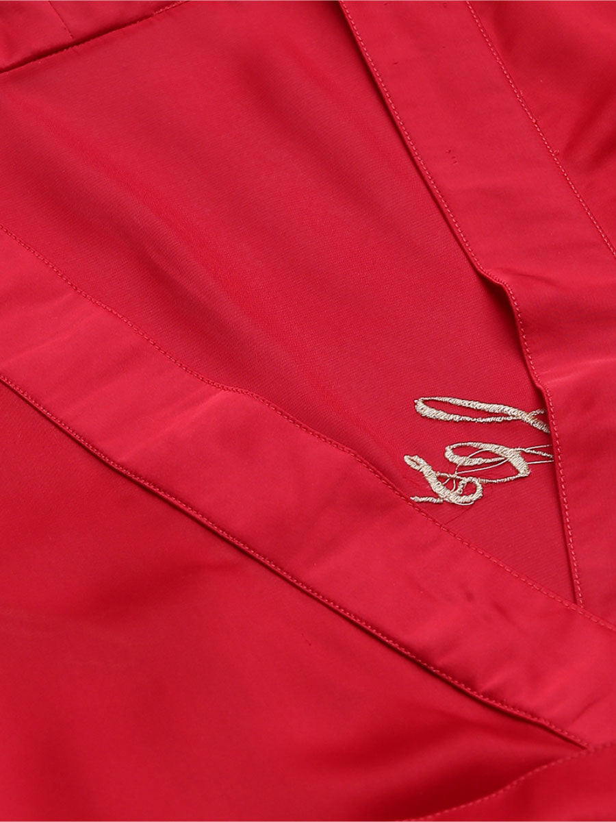 Bridesmaid Embroidered Red Silk Robe