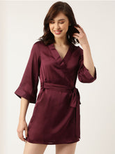Bridesmaid Embroidered Purple Silk Robe