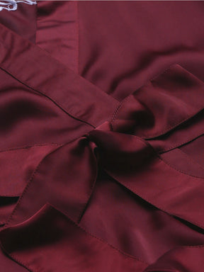 Bridesmaid Embroidered Purple Silk Robe