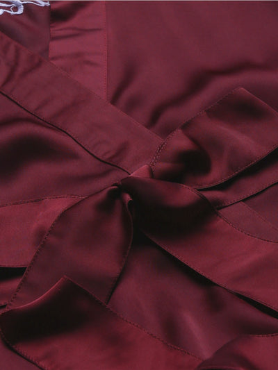 Bridesmaid Embroidered Purple Silk Robe