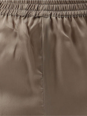 Bridesmaid Embroidered Grey Silk Shorts With Camisole Set