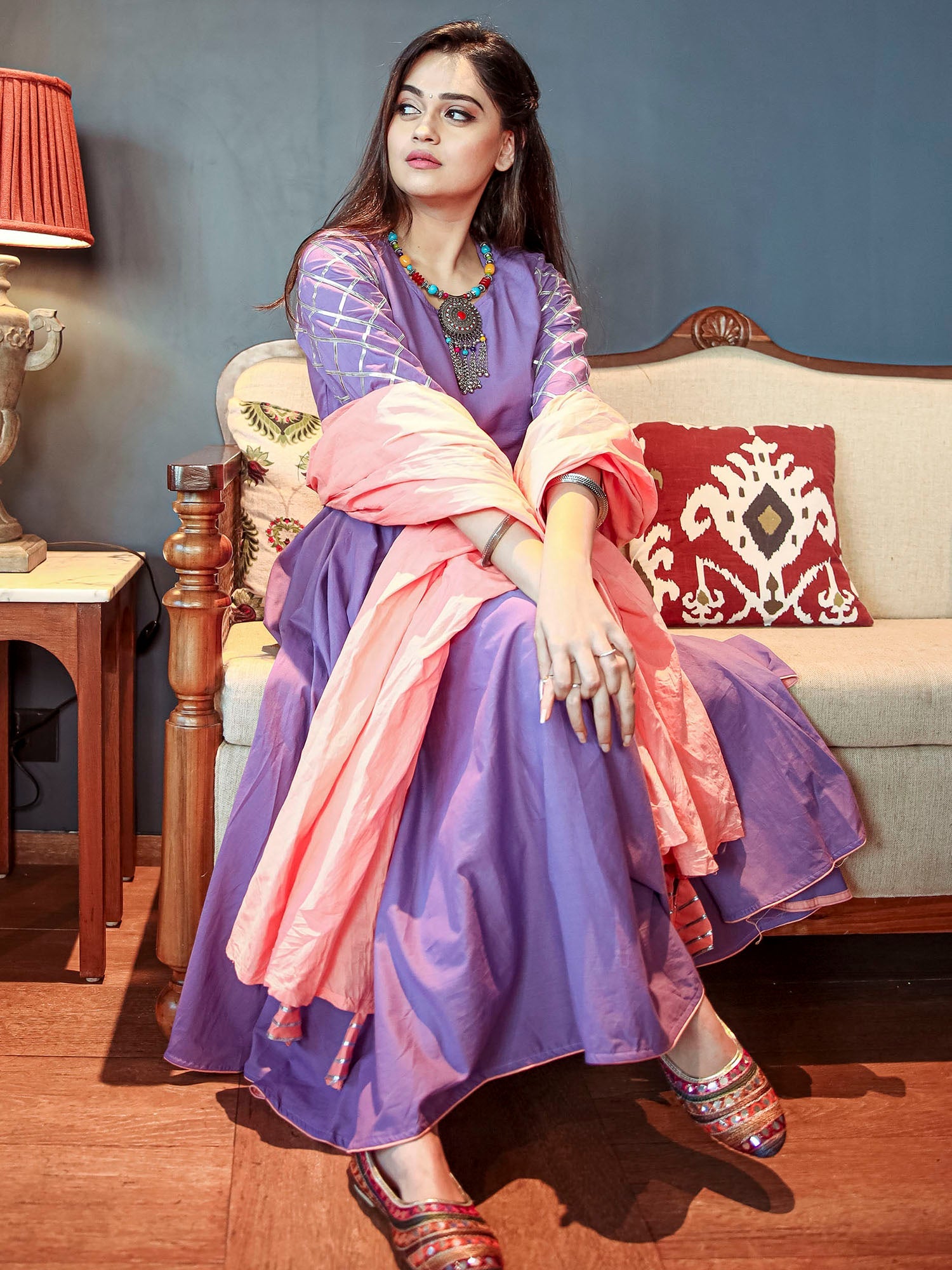 Purple Pant And Anarkali