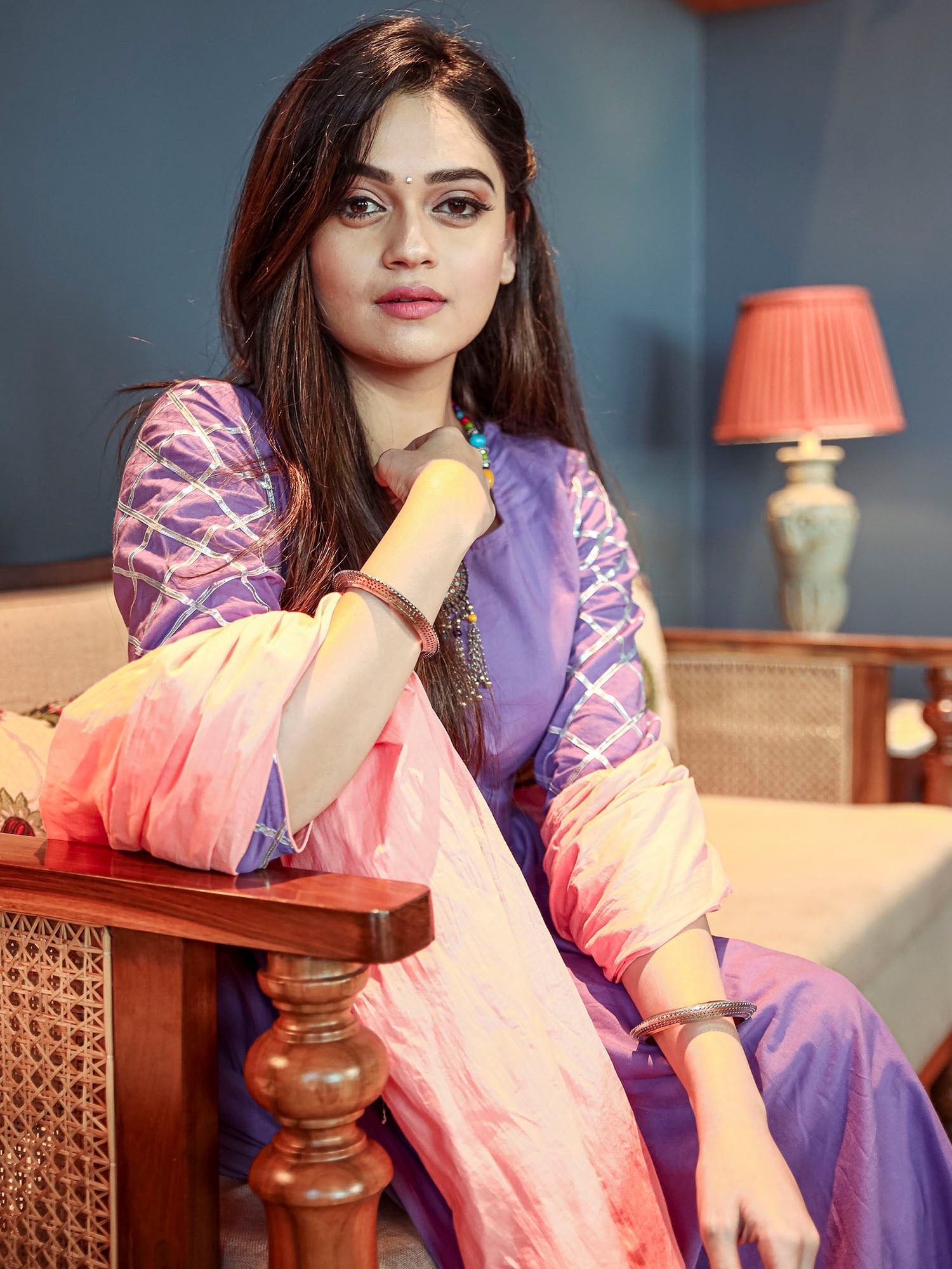 Purple Pant And Anarkali