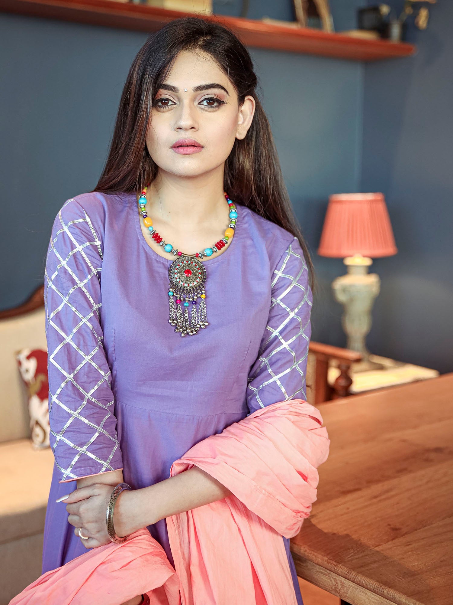 Purple Pant And Anarkali