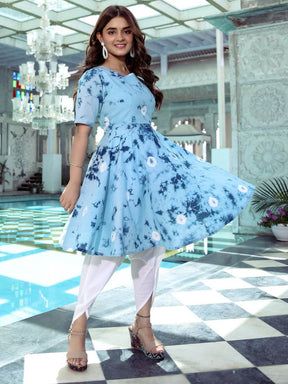 Blue Dhoti Cotton Set