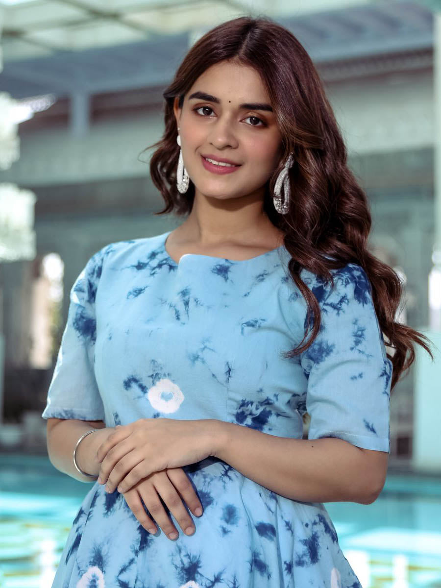 Blue Dhoti Cotton Set