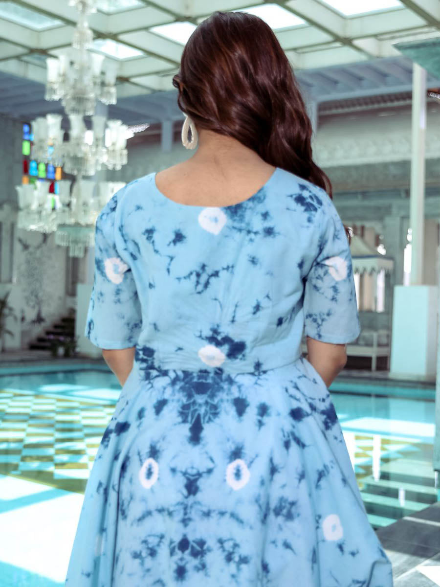 Blue Dhoti Cotton Set