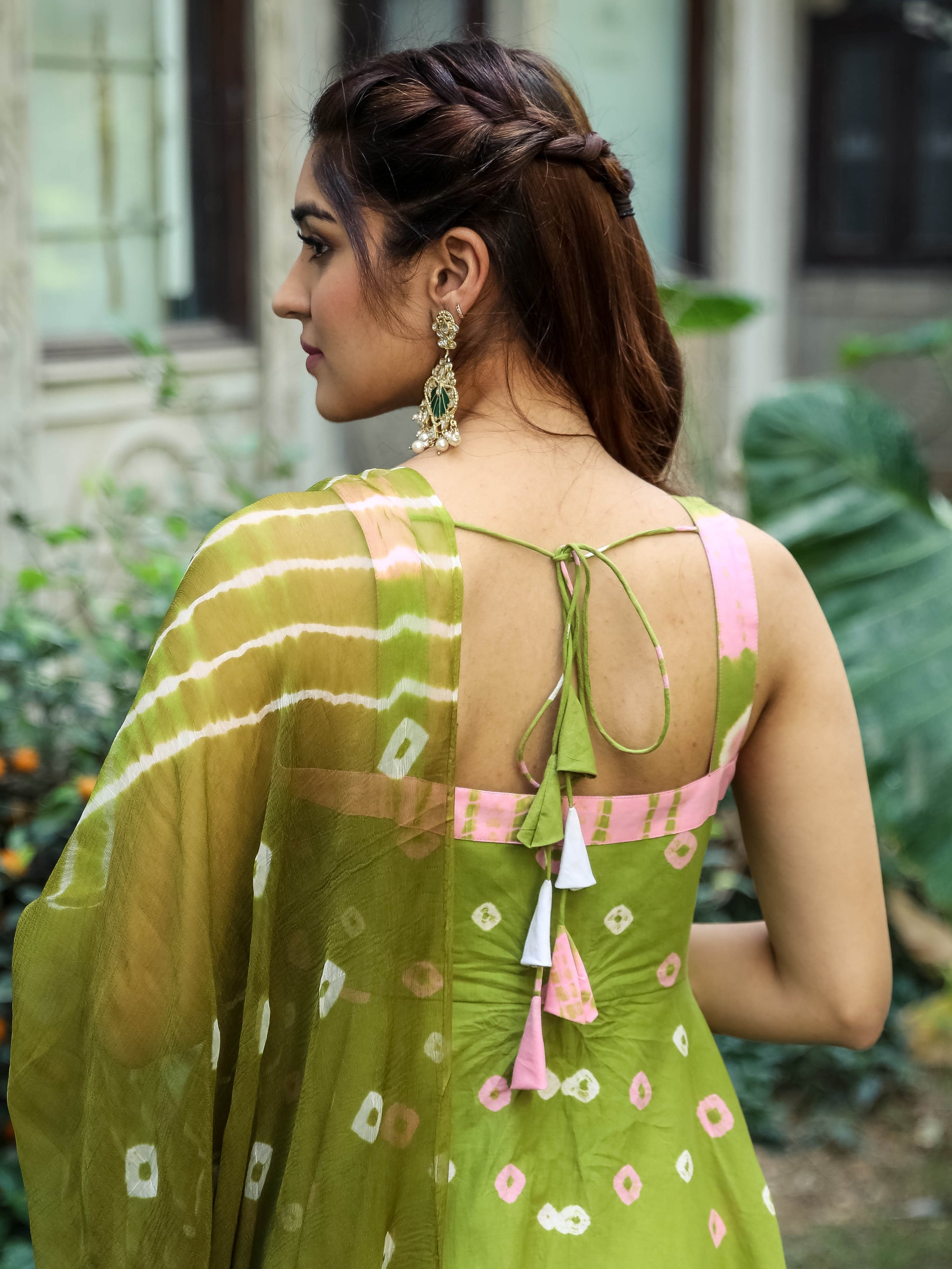 Green Bandhani Cotton Set