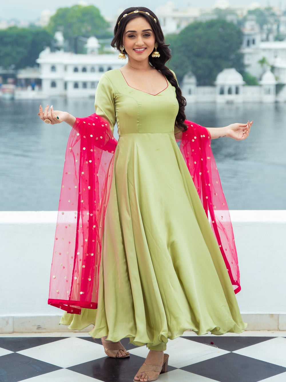 Lilac Soft Silk Anarkali
