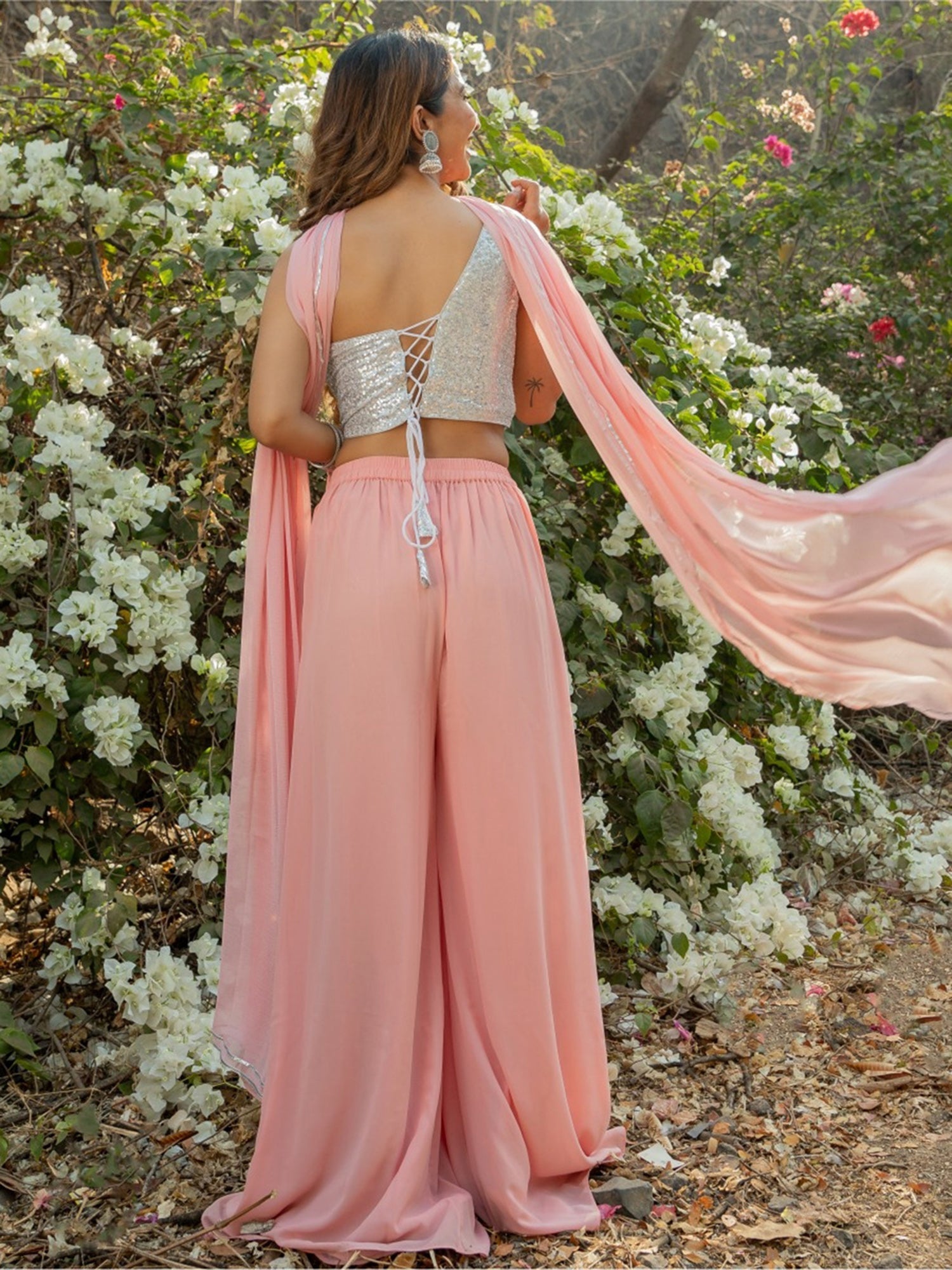 One Shoulder Top Palazzo Set