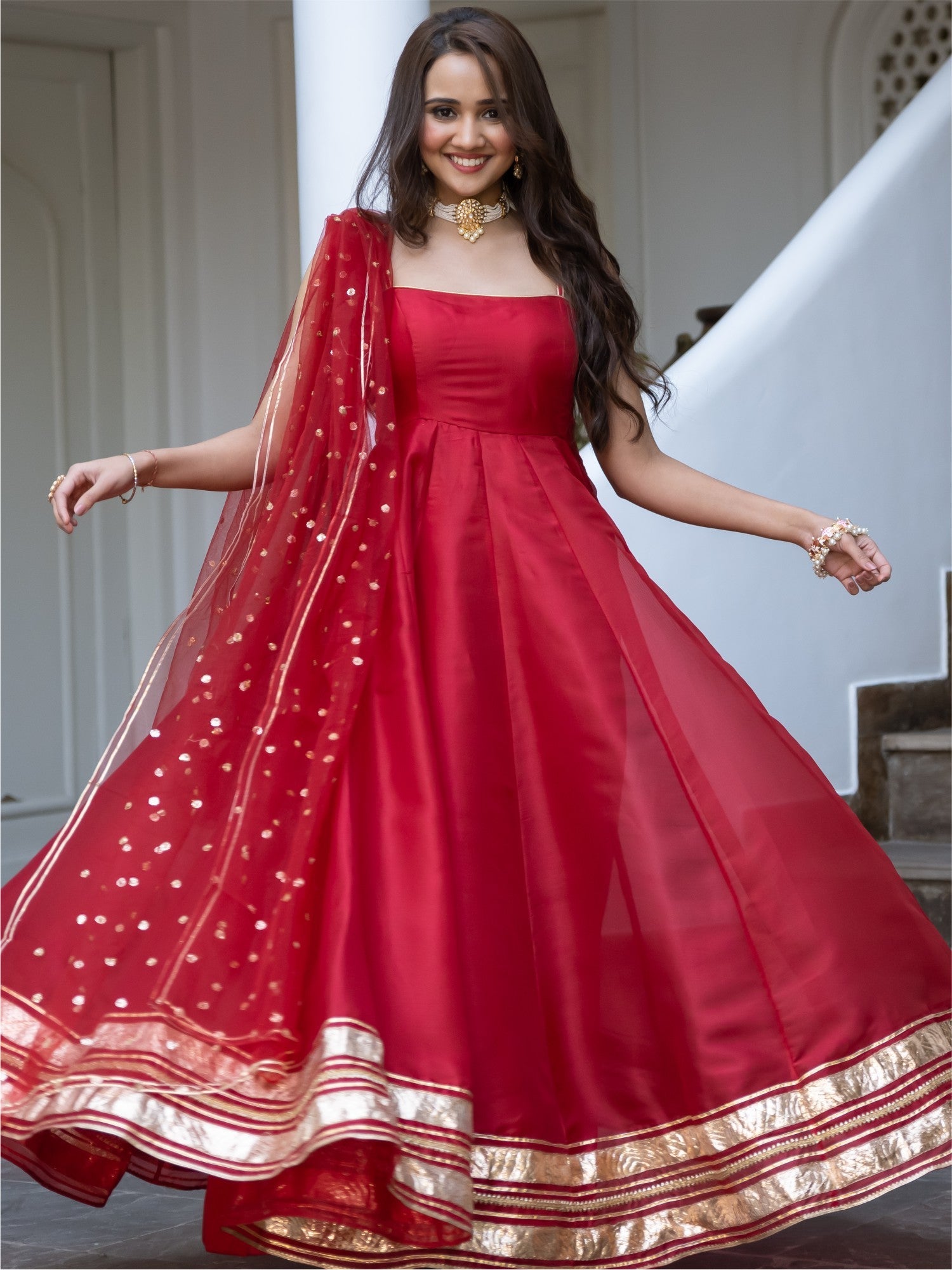 Fancy Frock Frock Suit Long Frock Suit Stunning Salmon Soft Organza Anarkali Suit Set With Lace Fancy Frock Frock Suit Long Frock Suit Stunning Salmon Soft Organza Anarkali Suit Set With Lace