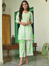 Parrot Green Shibori Kurta Set