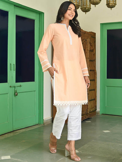 Pink Cotton Kurta Set