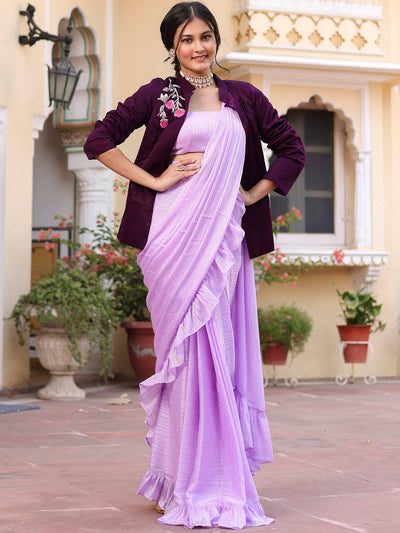 Lilac jacket Saree