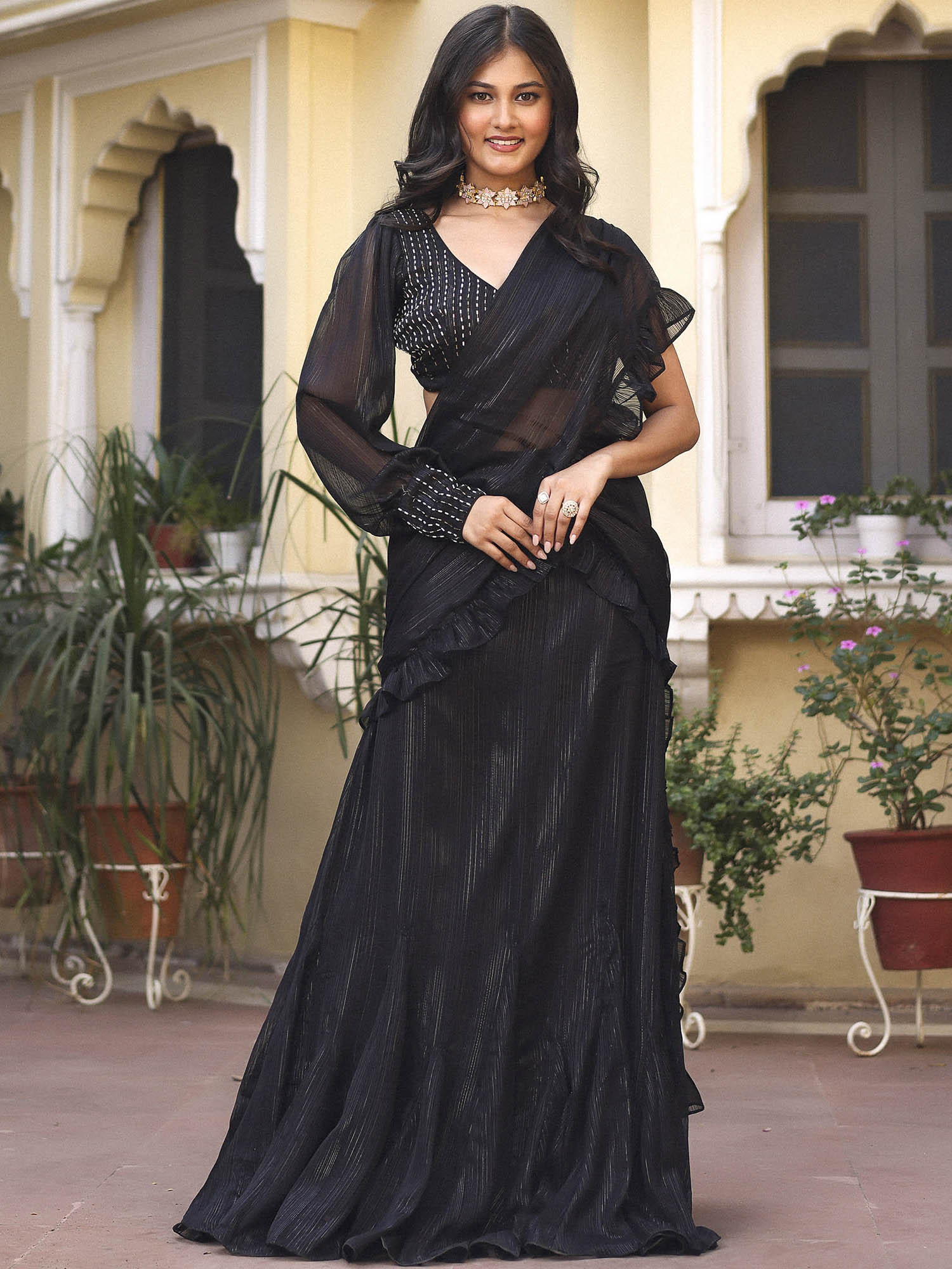cocktail saree dress Masaba The Manhattan Cocktail Saree Custom Tailored