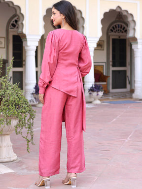 Pink Asymetrical Co ord Set