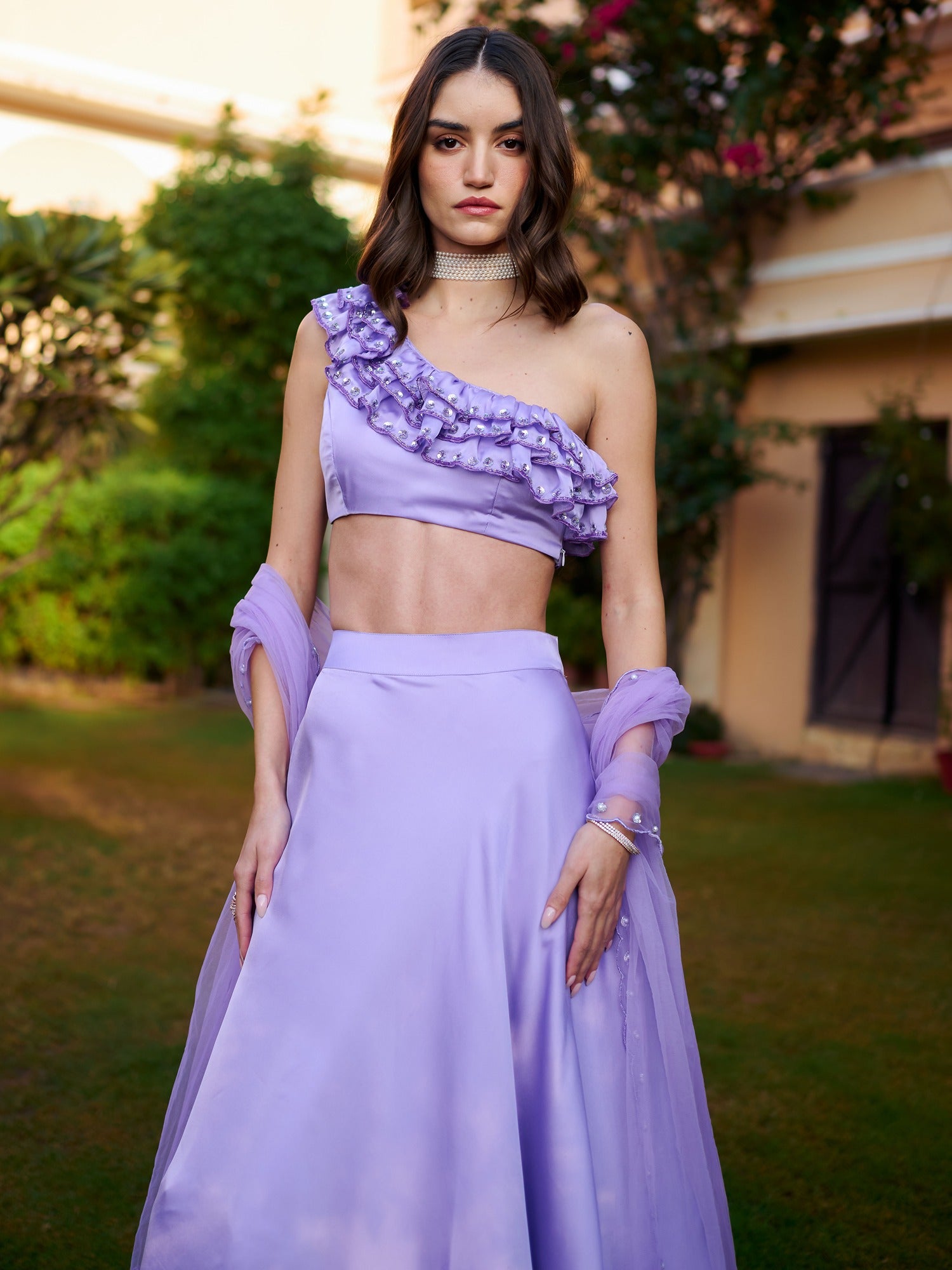 Modern Lavender Lehenga Set