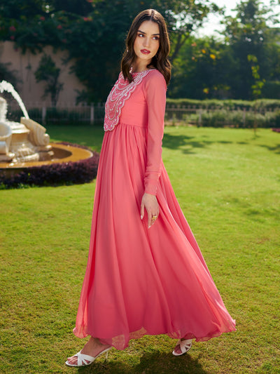 Modern Carrot Pink Gown