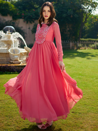 Modern Carrot Pink Gown