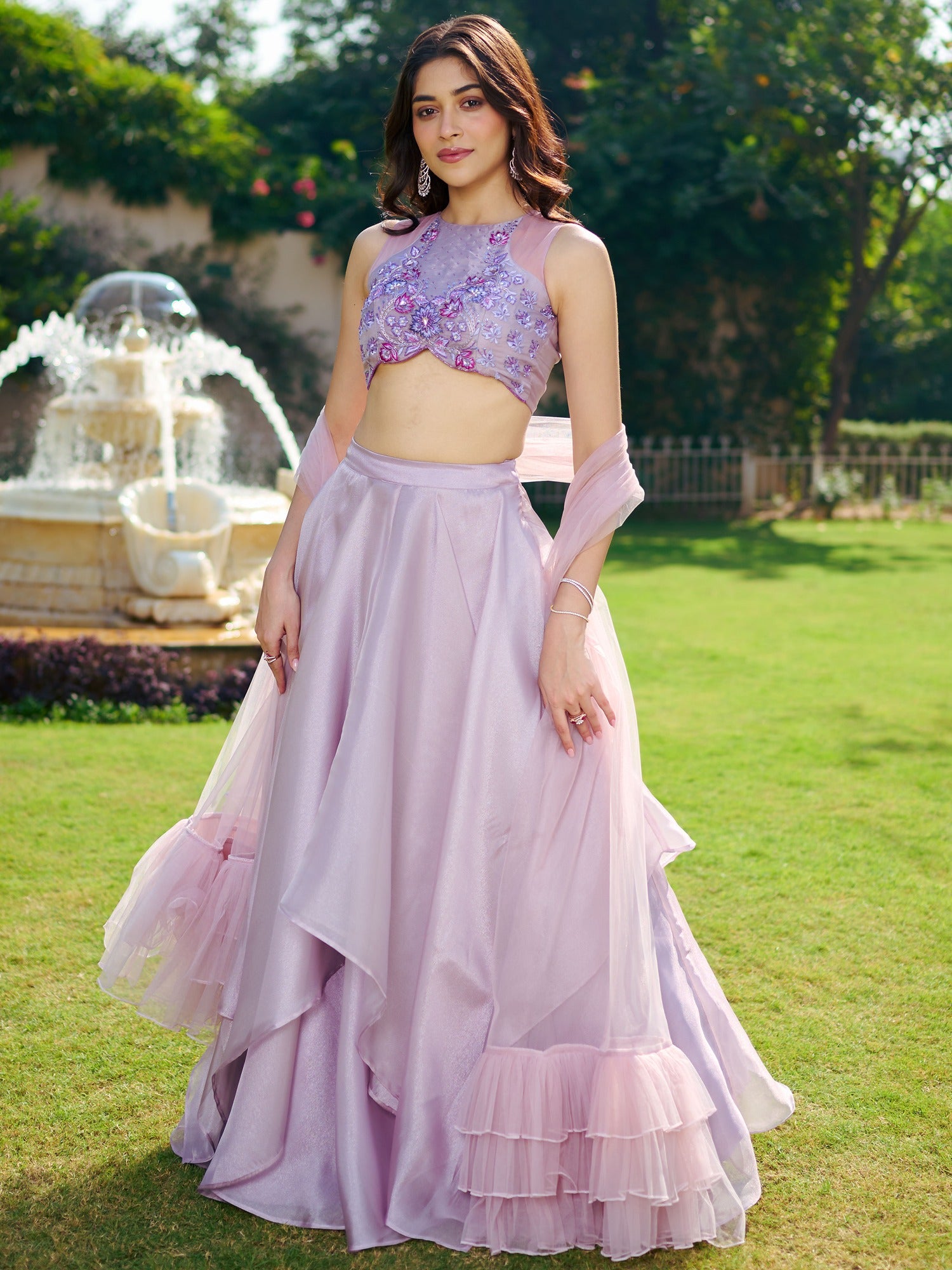 Modern Lavender Lehenga Set