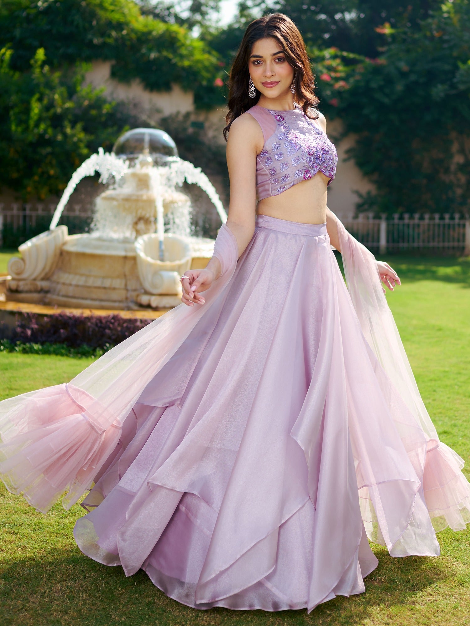 Modern Lavender Lehenga Set