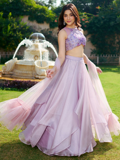Modern Lavender Lehenga Set