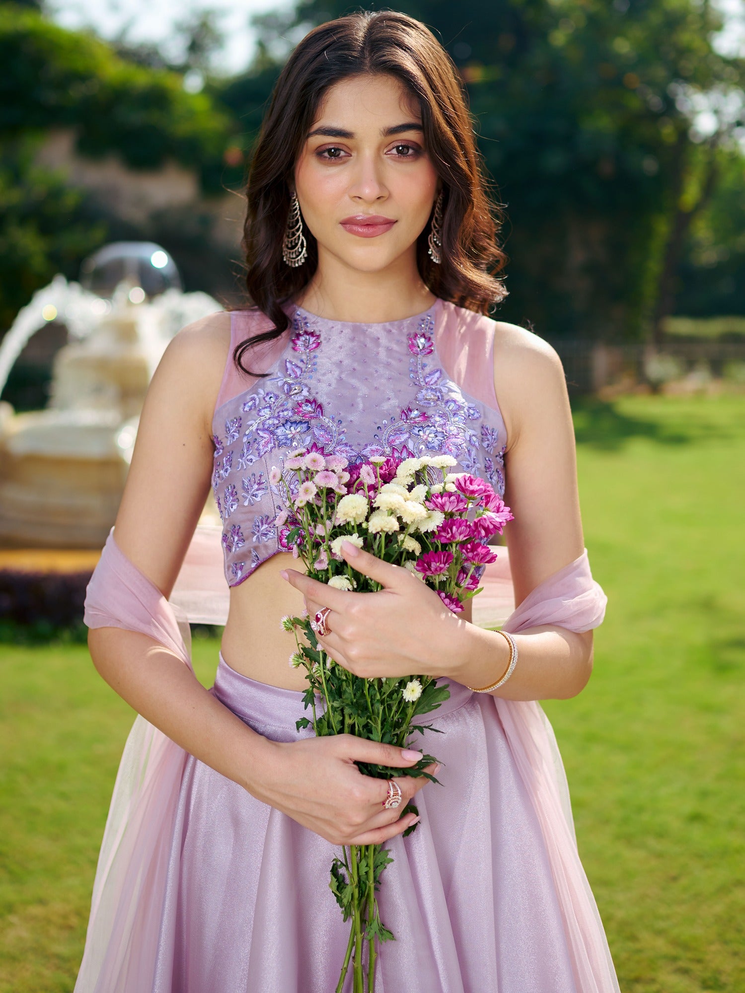 Modern Lavender Lehenga Set