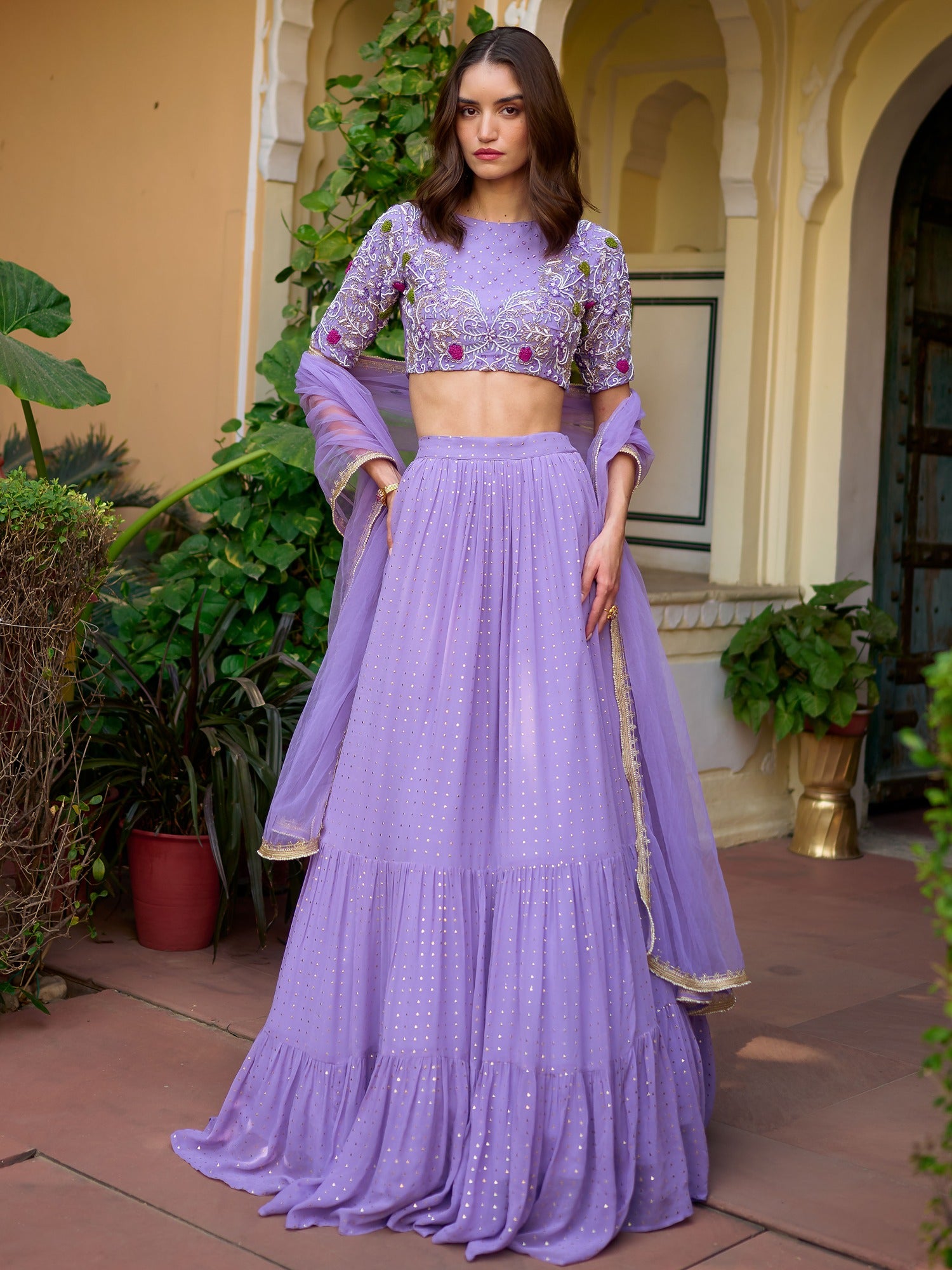 Modern Lavender Lehenga Set