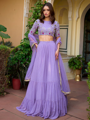 Modern Lavender Lehenga Set