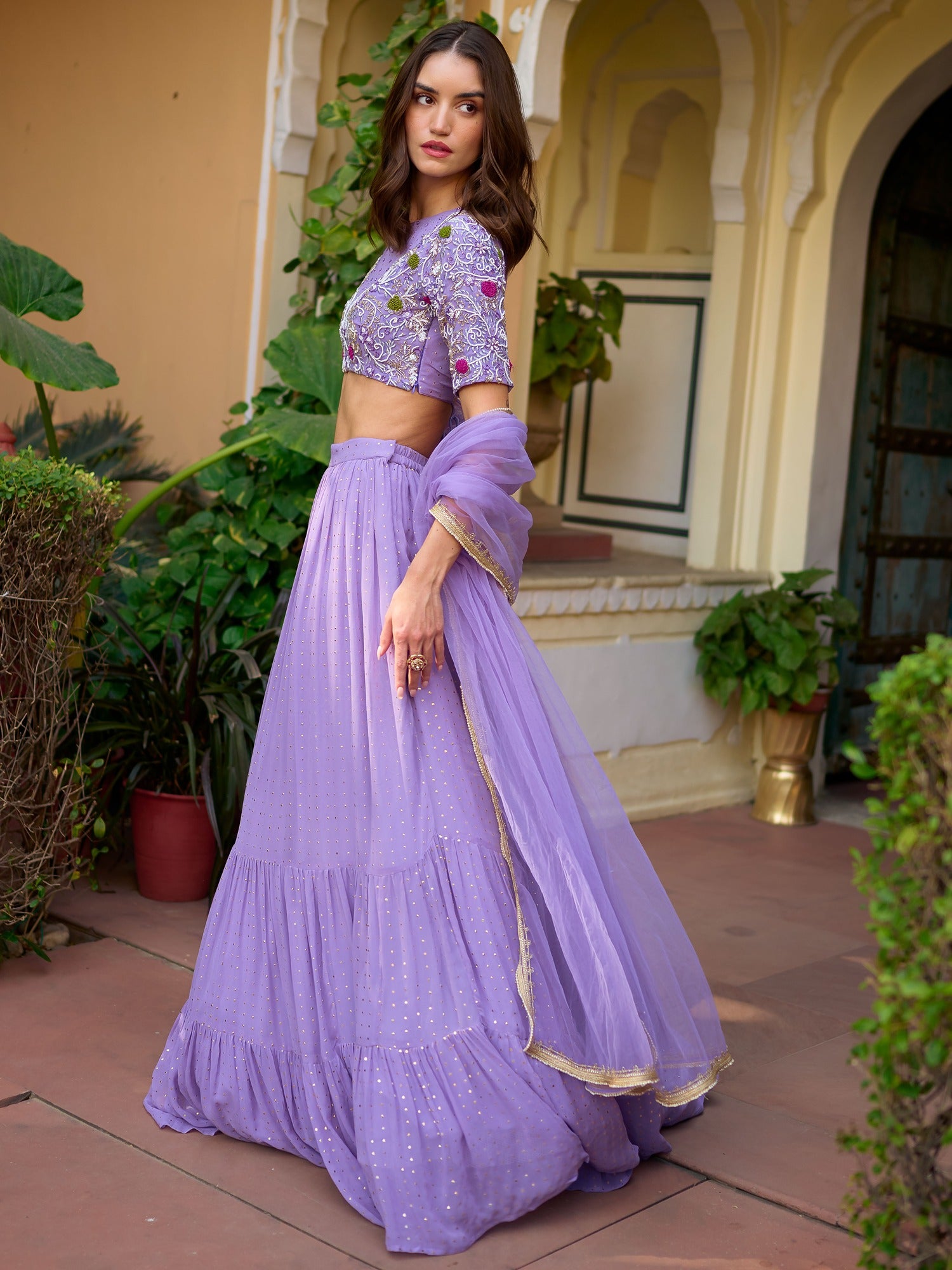 Modern Lavender Lehenga Set
