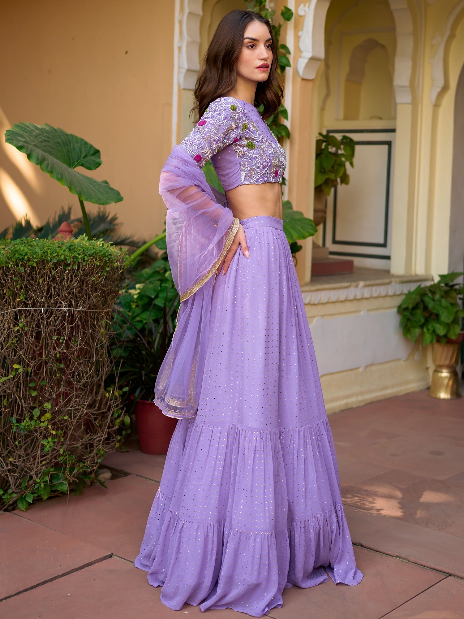 Modern Lavender Lehenga Set