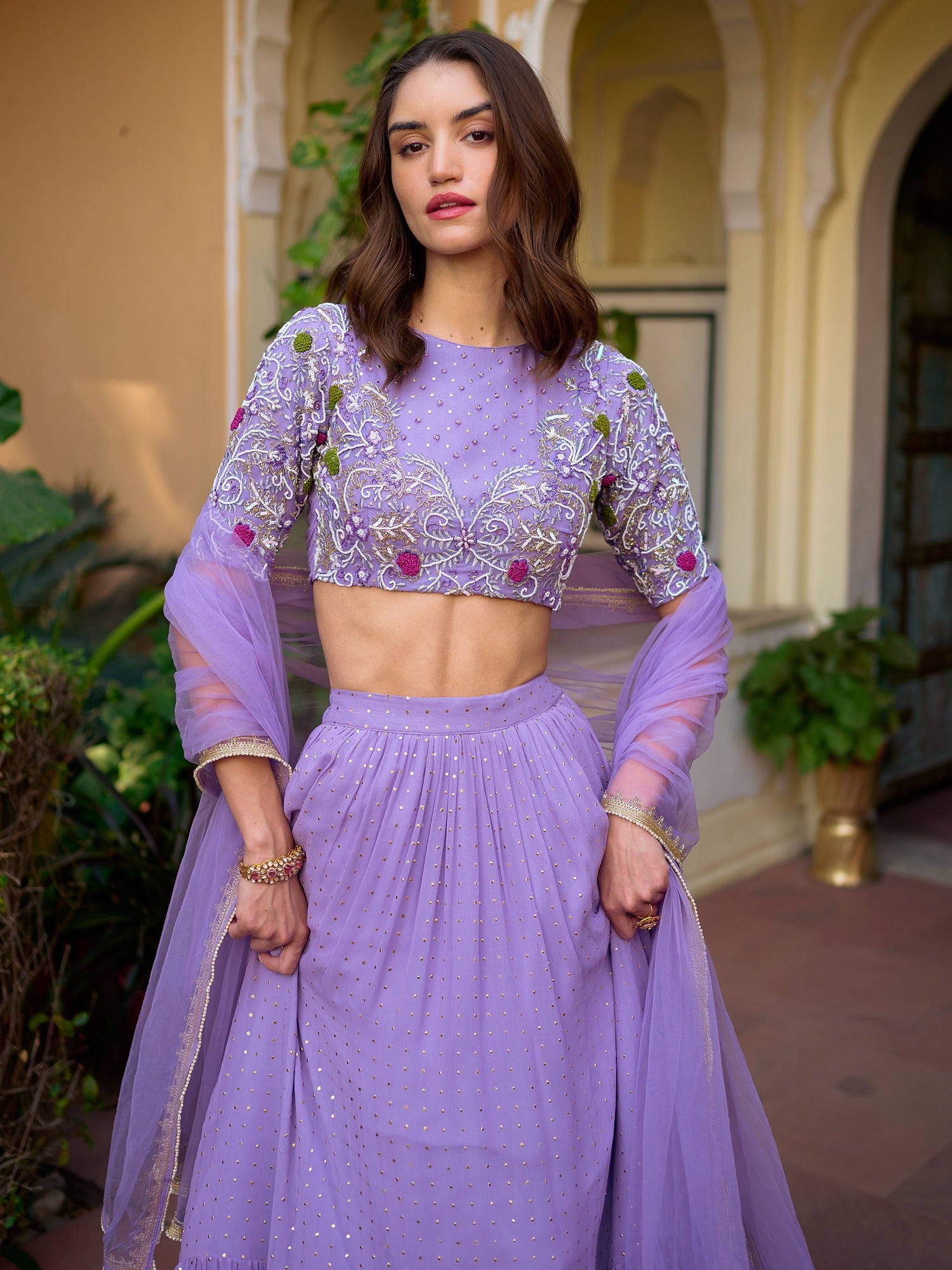 Modern Lavender Lehenga Set