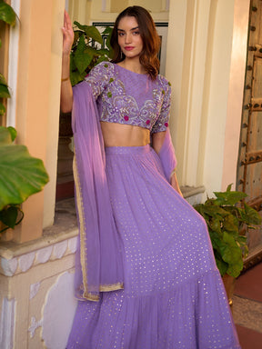 Modern Lavender Lehenga Set