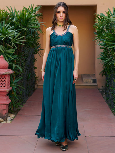 Modern Dark Green Gown
