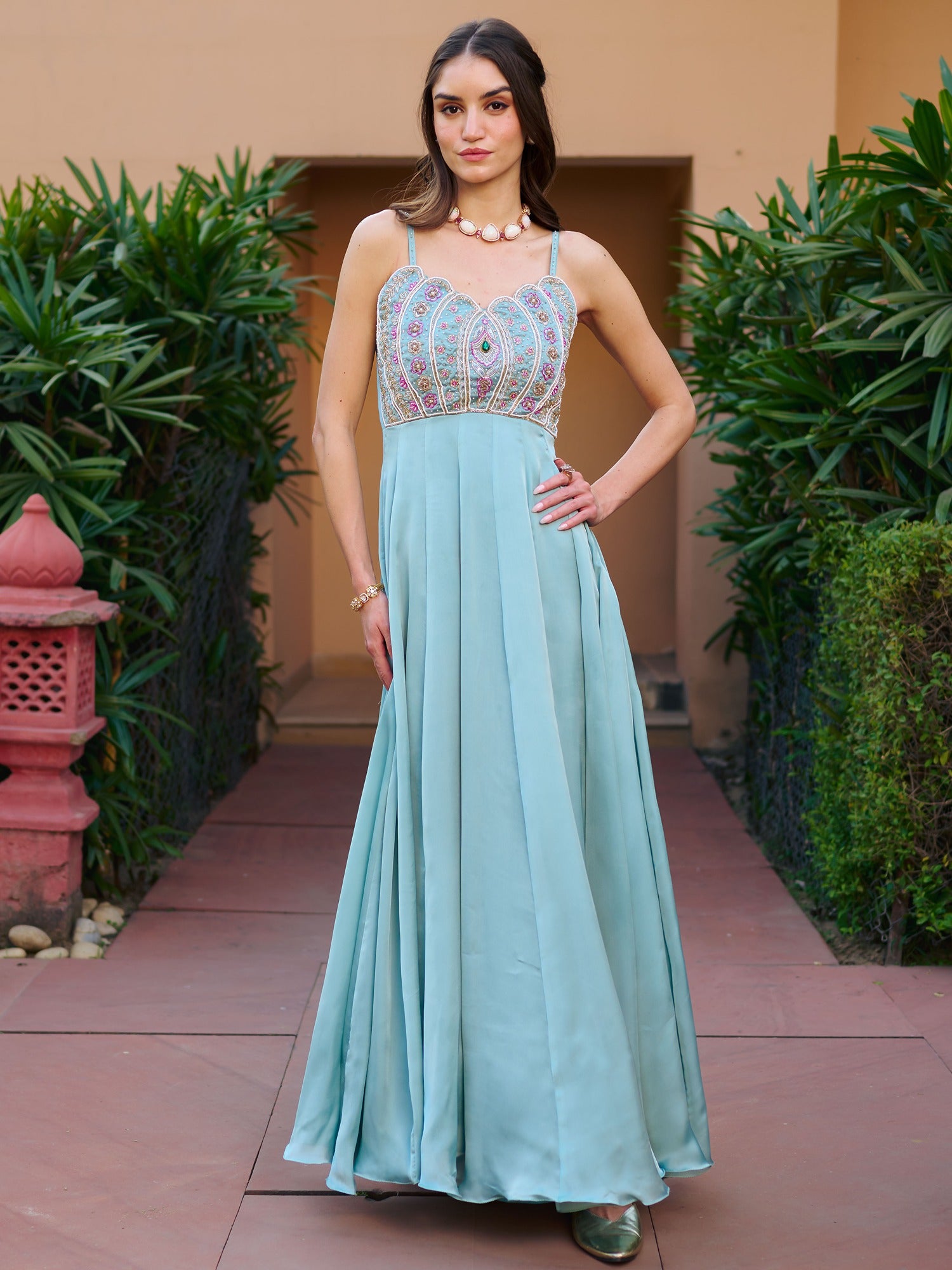 Modern Light Green Gown